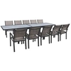 Image de Salon de jardin repas extensible "Lagos" - 200/320 x 105 x 76 cm - Taupe - 10 places