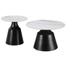 Image de Lot de 2 tables basses gigognes en céramique "Vulca" - 70 x 70 x 43 cm - Blanc