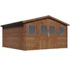 Image de Abri de jardin bois traité autoclave marron "Lormont" - 21,2 m² - 28 mm
