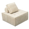 Image de Chauffeuse en tissu texturé "Velluto" - 96 x 100 x 89 cm - Beige