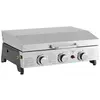 Image de Plancha à gaz avec 3 bruleurs et couvercle en métal "Fasto" - 7,5 kw - Gris