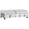 Image de Plancha barbecue à gaz avec grille et plancha "Flamo" - 3 bruleurs - Gris