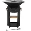 Image de Barbecue plancha brasero à charbon et bois "Cesar premium" - Ø 81 cm - Noir