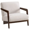 Image de Fauteuil intérieur scandinave en bois et tissu "Lena" - Beige