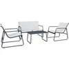 Image de Ensembles canapes. fauteuils et tables de jardin GENERIQUE metal 4 personnes 74 x 110 x 75 cm 4 pieces