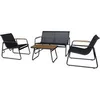Image de Ensembles canapes fauteuils et tables de jardin GENERIQUE bois noir 4 personnes 74 x 115 x 75 cm 2 pieces