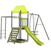 Image de Aire de jeu portique en métal avec toboggan et bac a sable "Lucien" - Vert