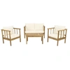 Image de Salon de jardin en bois avec coussins inclus "Milano" - 4 places - Beige