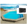 Image de Piscine bois "Florida 145 " - 6.57 x 4.57 x 1.44 m + Pompe à chaleur 6 kw/h inverter "PowerLine by Hayward" - Noir