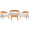 Image de Ensembles canapes fauteuils et tables de jardin GENERIQUE orange 4 personnes metal 75 x 69 x 75 cm 4 pieces