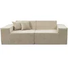 Image de Canapé droit modulable en tissu texturé "Lusso" - 3 places - Beige
