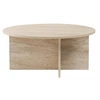 Image de Table basse en bois "Soleil" - 90 x 90 x 40 cm - Travertin