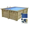 Image de Piscine bois rectangle " Zanzibar "- 3.50 x 2.30 x 1.24 m - Bâche à bulles 180 µ - Bâche hiver 280 g/m²
