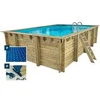 Image de Piscine bois rectangle " Panama 130 "- 6.20 x 4.10 x 1.30 m + Bâche à bulles 180 µ - Bâche hiver 280 g/m² +