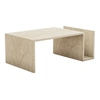 Image de Table basse en bois "Memo" - 86 x 50 x 32 cm - Travertin