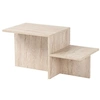 Image de Table basse en bois "Harmony" - 80 x 40 x 40 cm - Travertin
