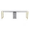 Image de Bureau en bois "Twin Study Desk" - 240 x 60 x 74 cm - Or blanc