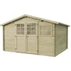 Image de Abri de jardin en bois traité autoclave "Belmont" - 12.53 m² - 34 mm