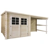 Image de Abri de jardin en bois avec auvent "Montval" - 14 m² - 28 mm