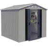 Image de Abri de jardin Nebraska - Métal - 4,12 m² - 2 portes coulissantes - Gris