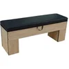 Image de Banc Bois avec rangement 113 x 32 cm avec coussin - Deluxe - Beige
