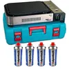 Image de Plancha à gaz Barbecue grill 2100W Cuisson 30 x 24cm Piezo + 4 cartouches gaz + Mallette ALPEN