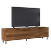 Image de Meuble TV 80 Pouces 4 Portes 4 Niches Châtaignier L 183 H 49 P 38 cm - L 183 x l 38 x H 49 cm