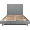 Image de Sommeil de Plomb Lit avec tête de lit tapissier tissu et sommier kit gris anthracite 180 x 200 cm