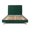 Image de Lit 160x200cm avec tête de lit tapissier velours et sommier kit vert - Hauteur totale : 29cm