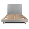 Image de Lit 160x200cm avec tête de lit tapissier bouclette et sommier kit Gris - Hauteur totale : 29cm