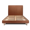 Image de Lit 180x200cm avec tête de lit tapissier bouclette et sommier kit Terracotta - Hauteur totale : 29cm