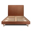 Image de Lit 160x200cm avec tête de lit tapissier bouclette et sommier kit Terracotta - Hauteur totale : 29cm