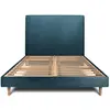 Image de Sommeil de Plomb Lit avec tête de lit tapissier bouclette et sommier kit Bleu 200 x 200 cm