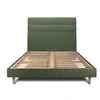 Image de Lit 140x200cm avec tête de lit lignes tissu et sommier kit vert - Hauteur totale : 29cm