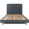 Image de Sommeil de Plomb Lit avec tête de lit lignes velours et sommier kit gris anthracite 180 x 200 cm