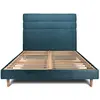 Image de Sommeil de Plomb Lit avec tête de lit lignes bouclette et sommier kit Bleu 200 x 200 cm