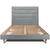 Image de Sommeil de Plomb Lit avec tête de lit capitonnee tissu et sommier kit gris anthracite 180 x 200 cm