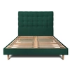 Image de Lit 140x190cm avec tête de lit capitonnée velours et sommier kit vert - Hauteur totale : 29cm