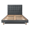 Image de Lit 180x200cm avec tête de lit capitonnée velours et sommier kit gris anthracite - Hauteur totale : 29cm