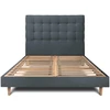 Image de Sommeil de Plomb Lit avec tête de lit capitonnee velours et sommier kit gris anthracite 160 x 200 cm