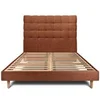 Image de Lit 180x200cm avec tête de lit capitonnée bouclette et sommier kit Terracotta - Hauteur totale : 29cm