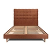 Image de Lit 160x200cm avec tête de lit capitonnée bouclette et sommier kit Terracotta - Hauteur totale : 29cm