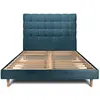 Image de Sommeil de Plomb Lit avec tête de lit capitonnee bouclette et sommier kit Bleu 160 x 200 cm