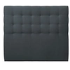 Image de Tete de lit Capitonnée Velours Gris anthracite L 140 cm - Ep 10 cm rembourré
