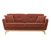 Image de Canapé scandinave 3 places en velours côtelé terracotta HOGA