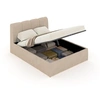 Image de Lit nuage coffre 140x190cm velours beige BALTIMORE