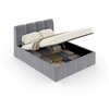 Image de Lit nuage coffre 140x190cm velours gris BALTIMORE