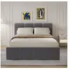 Image de BALTIMORE - Lit nuage coffre 160x200cm velours gris