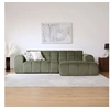 Image de SALFORD - Canapé d'angle 3/4 places nuage en velours vert