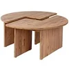 Image de Table basse ronde duo pin atlantique 90cm AZUS